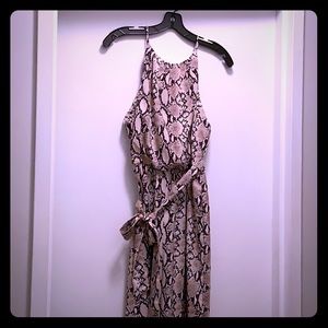 LUSH neutral snake print jumpsuit NWOT